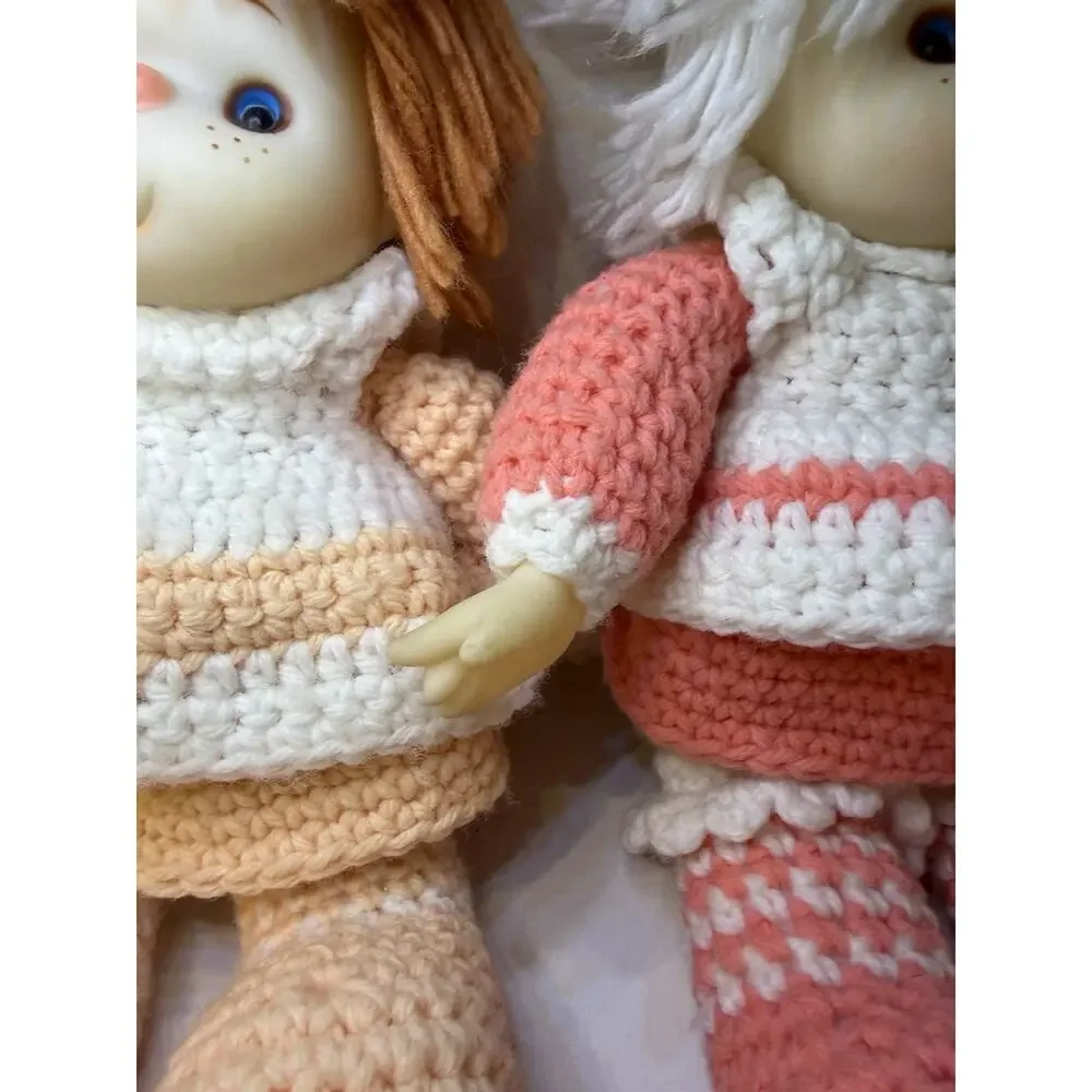 Lot Of 2 Vintage Crochet Dolls Strawberry Shortcake & Friend Apricot 12” EUC!!
